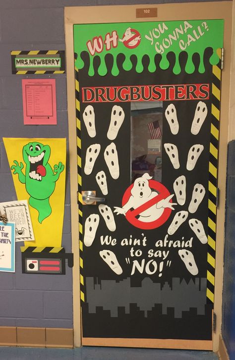 #redribbonweek #justsayno #doorcontest #halloween #ghostbusters #drugawareness #roommom #boymom #doordecoration #bulletinboard Ghost Busters Bulletin Board Ideas, Ghostbusters Door Decorations Classroom, Ghost Busters Door Decorations Classroom, Ghost Busters Door Decorations, Ghost Buster Door Decoration, Ghostbusters Door Decorations, Reduce Reuse Recycle Crafts, Character Day Ideas, Halloween Door Decorations Classroom