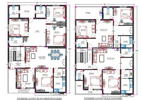 40x60 House Plan, 40×60 House Plans, 40x60 House Plans, Drawing House Plans, South Facing House, 2bhk House Plan, Plans Architecture, Building House Plans Designs, Duplex House Plans