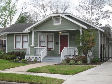 Country Front Porch Designs | Another subdued tone but with a burgandy secondary color and perfectly ... House Trim Exterior, Bungalow Exterior Colors, Exterior Paint Schemes, Small House Exteriors, Best Exterior Paint, House Paint Color Combination, House Front Porch, Exterior House Paint Color Combinations, Craftsman Bungalow