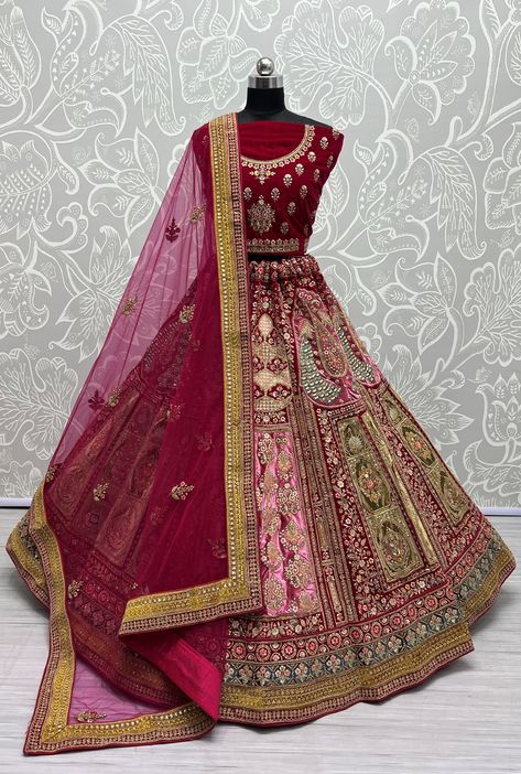 #lehengacholi #designerlehenga #weddinglehenga #lehengaforwomen #indianlehenga #partywear #lehengalehenga #chaniyacholi #sabyasachi lehenga #bollywoodlehenga #bridallehenga #navratrilehenga #kids lehenga #lehengas #bridesmaidlehenga #lehengablouse #girls lehenga #receptionwear #lehengacholi #readymadelehenga #giftforher #blacklehengasilk #lehengafloral #lehengablack #lehengacholi #lehenga set #gujaratilehenga #garbachaniyacholi #whitelehenga #skyblue lehenga #bridallehenga #mehendi lehenga Pink Bridal Lehenga, Latest Bridal Lehenga Designs, Designer Bridal Lehenga Choli, Bridal Lehenga Designs, Latest Bridal Lehenga, Velvet Lehenga, Velvet Wedding, Zari Embroidery, Designer Bridal Lehenga