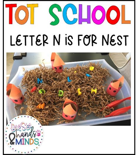 Letter N Nest Craft, Letter N Sensory Activities, Letter N Learning Activities, Letter N Sensory Bin, Letter Nn Activities For Preschool, Letter N Activities For Toddlers, Letter N Preschool Activities, Letter N Activities For Preschool, Letter N Craft