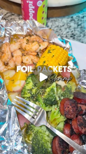 Shrimp Foil Pack, Shrimp And Broccoli Foil Packs, Thanksgiving Shrimp, Seafood Foil Packets Ovens, Seafood Foil Packets, Shrimp Foil Packets, Shrimp Boil Foil Packets, Foil Packets For The Oven, Shrimp Foil Packets Oven