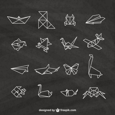 Origami Outline, Origami Embroidery, Origami Drawing, Origami Vector, Tatoo Dog, Geometric Fish, Origami Tattoo, Animal Outline, Tape Art