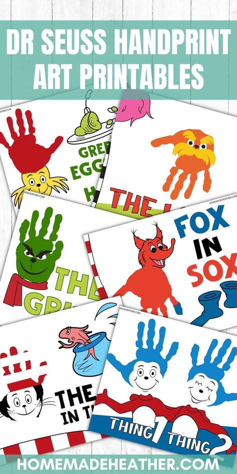 These printable Dr Seuss handprint templates are perfect for getting creative with the kids! Simply download for hours of crafting fun. Dr Seuss Printables Free, Dr Seuss Preschool Theme, Nature Bingo, Hand And Footprint Art, March Projects, Dr Seuss Classroom Theme, Dr Seuss Printables, Dr Seuss Preschool Activities, Preschool Dr Seuss