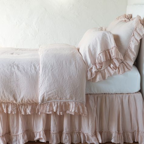 Bella Notte Linens, Pink Duvet, Pink Duvet Cover, White Duvet Covers, House Room, Kathy Kuo Home, King Duvet Cover, Queen Duvet Covers, Bedroom Inspo