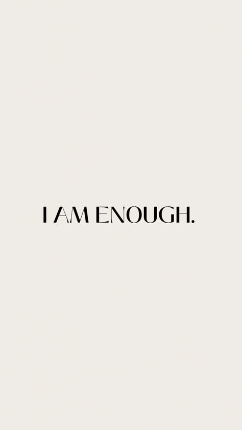 Simple wallpapaer. #motivation #quotes #inspiration #design #wallpaper I Am Enough Quotes Wallpaper, I Am Enough Quotes, Bookish Ideas, Basic Quotes, White Background Quotes, Enough Is Enough Quotes, White Quotes, Black & White Quotes, You Are Smart