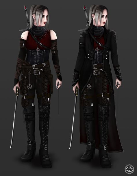 ArtStation - Vampire Hunter Vampire Hunter Costume Female, Vampire Hunter Aesthetic Outfit, Vampire Hunter Female, Vampire Female Character Design, Hunter Outfit Female, Female Vampire Outfit, Vampire Hunter Oc, Female Vampire Hunter, Vampire Hunter Outfit