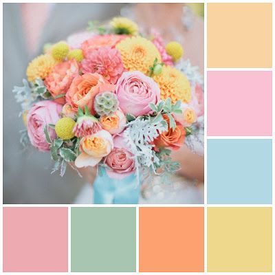 Flower Bouquet Pastel Color Palettes, Pastel Color Scheme Colour Palettes, Pastel Contrast Colour Palettes, Summer Floral Color Palette, Easter Color Palette 2023, Flower Bouquet Color Palette, Spring Pastel Color Palette, Spring Pallete Color, Flower Color Schemes