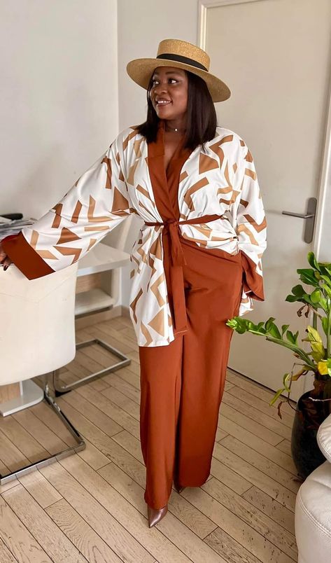 Palazzo Pants And Kimono Outfit, Kimono And Palazzo Outfit, Palazzo Outfit, Kimono Outfits, Code Secret, Kimono Set, Ankara Long Gown Styles, 2piece Outfits, African Fashion Traditional