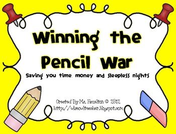 Winning the Pencil war Pencil Management, Effective Management, Organization And Management, School Management, Class Management, Classroom Behavior, Beginning Of The School Year, The Pencil, Beginning Of School