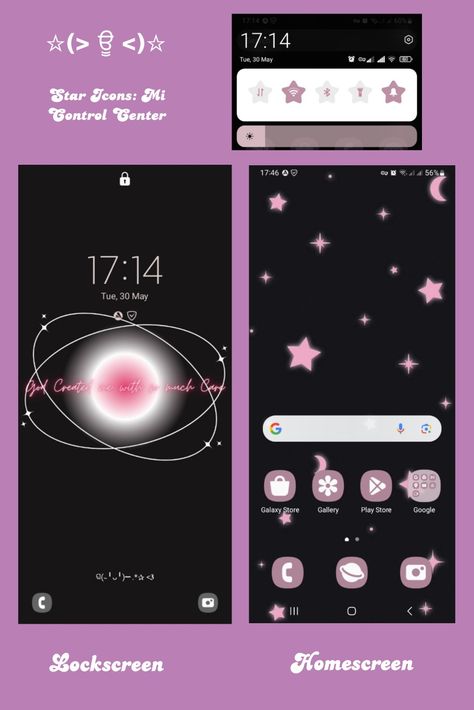 Star Icons App: Mi Control Center. App icons: Apply wallpaper palette to app icons option. Phone: Samsung. Mi Control Center, Samsung Layout, Samsung Aesthetic, Phone Samsung, Control Center, Icons App, Phone Aesthetic, Phone Ideas, Homescreen Ideas