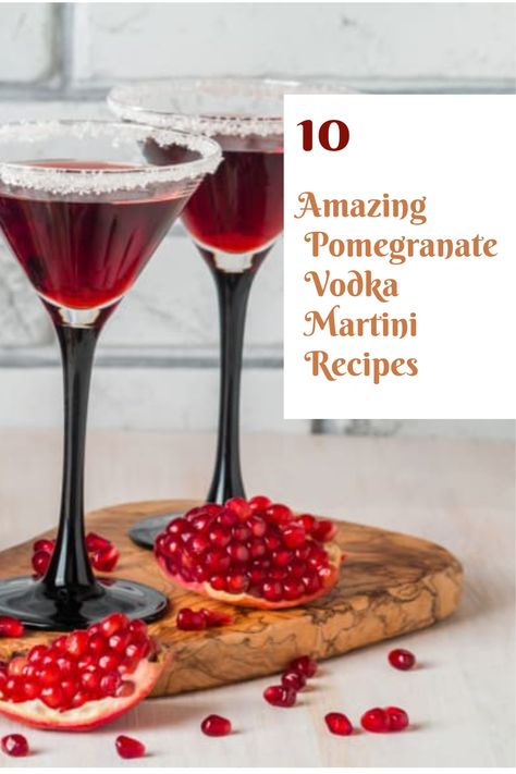 Pomegranate vodka martini recipes are perfect any time of year. Next time you're in the mood for a pomegranate cocktail, try one of these ten amazing pomegranate martini recipes. Pama Liquor Recipes Cocktails, Pomtini Recipe, Pomegranate Vodka Cocktail, Vodka Martini Recipes, Pomegranate Martini Recipe, Pomegranate Cocktail Recipes, Coconut Martini, Pomegranate Cocktail, Drink Mixers