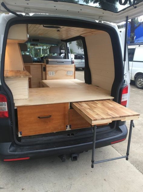 Swb Van Conversion, Camper Ideas Organization, Kombi Food Truck, Vw Transporter Camper, Vw Conversions, Astuces Camping-car, Minivan Camper Conversion, Suv Camper, Kombi Home