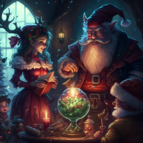 Blessed Yule, Fantasy Christmas, Santa Klaus, Scary Christmas, Christmas Horror, Fantasy Magic, Attack On Titan Fanart, Mrs Claus, Silent Night