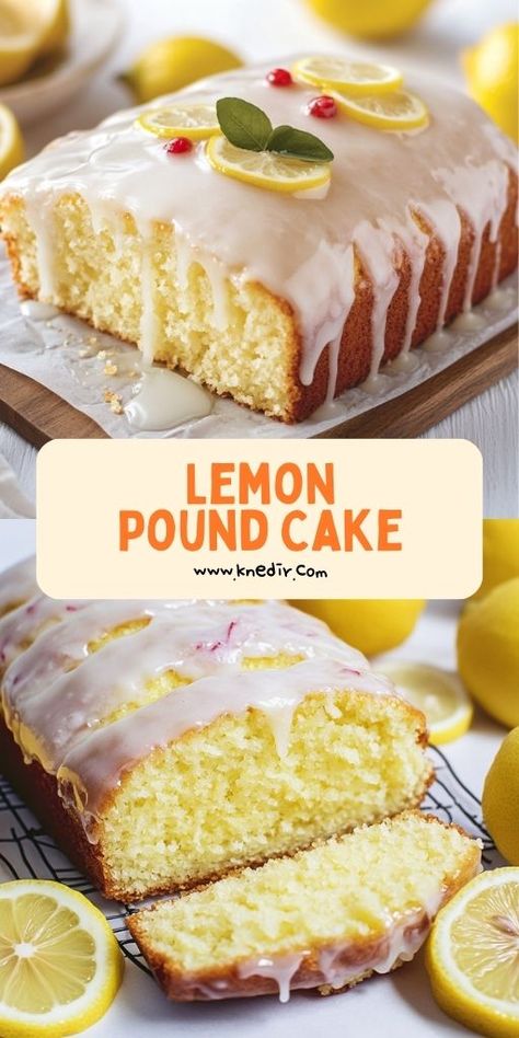 🍋 Satisfy your sweet tooth with this Lemon Pound Cake topped with a fresh lemon glaze. Moist, citrusy, and full of flavor, this dessert is perfect for every occasion! Bake it today and enjoy! 💛 #LemonDessert #BakingInspo #PoundCakeLove #HomemadeDesserts 🧁 Grandmas Lemon Cake Recipe, Cake Mix Lemon Pound Cake, Lemon Pound Cake With Glaze, Lemon Recipes Easy, Moist Lemon Pound Cake, Lemon Cake Recipes, Million Dollar Pound Cake, Italian Lemon Pound Cake, Easy Dessert Ideas