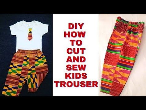 sewing patterns for baby boy Easy Sewing Pattern Top, Diy Trousers, Sew Trousers, Kids Pants Pattern, Baby African Clothes, Trouser Pants Pattern, Tank Top Sewing Pattern, Ankara Trousers, Stylish Baby Boy