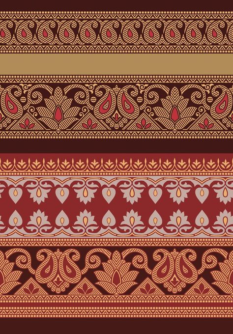 Africa Art Design, Paisley Border, Digital Border, Botanical Flowers Print, African Pattern Design, Abstract Flowers Print, Lotus Art, Pattern Design Inspiration, Print Design Art