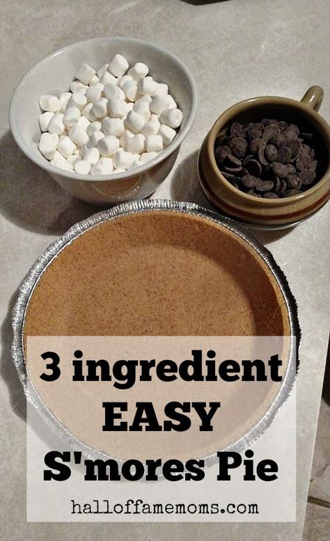 Smores Pie Recipe, Smores Treats, Easy Smores, Summer Desserts Easy Healthy, Smores Pie, Smores Dessert, 3 Ingredient Desserts, Smore Recipes, Deserts Easy