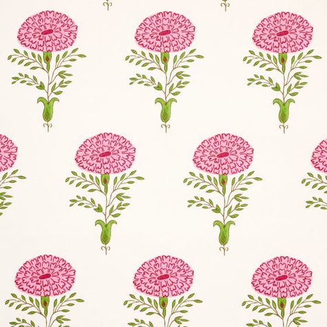 Schumacher Marigold, Marigold Wallpaper, Wonderful Wallpapers, 2022 Wallpaper, Schumacher Wallpaper, Girl Energy, Miniature Paintings, Lino Cut, Wallpaper Collage