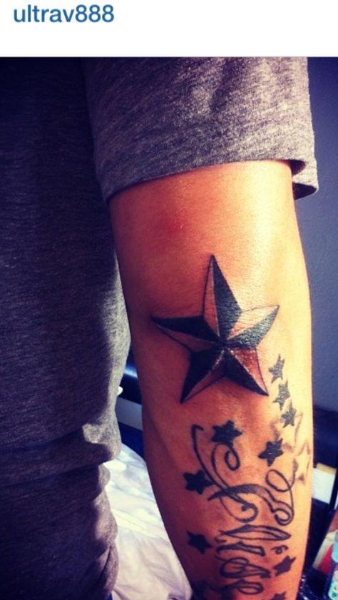 Elbow star Stars On Elbow Tattoo, Star Tattoo Men Arm, Star Elbow Tattoo Men, Star Elbow Tattoos For Women, Star Tattoo Elbow, Star Elbow Tattoo, Star Tattoos For Men On Arm, Nautical Star Elbow Tattoo, Elbow Star Tattoo