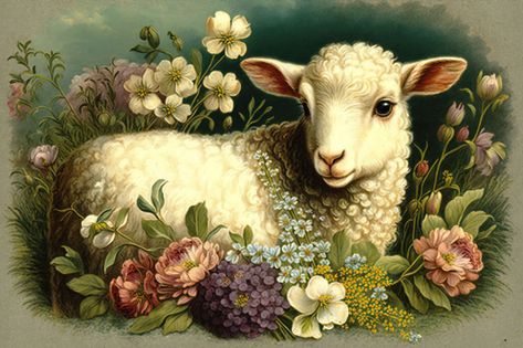 Lamb Images, Vintage Easter Printables, Easter Images Free, Easter Sheep, Easter Craft Projects, Easter Graphics, Vintage Easter Postcards, Vintage Easter Cards, Easter Lamb