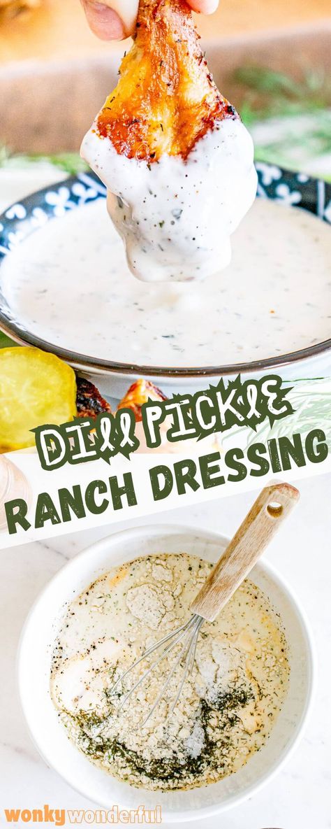 This DILL RANCH DRESSING pairs well with salads, chicken wings, fries, burgers and fish tacos. A simple made ranch dressing with the addition of dill and pickle juice for some freshness and tang. Dill Ranch Dressing, Tahini Ranch, Gluten Free Ranch Dressing, Buttermilk Ranch Dressing Recipe, Copycat Red Lobster, Fresh Green Salad, Vegan Sauce, Vegan Ranch Dressing, Buttermilk Ranch Dressing