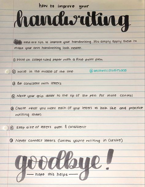 What To Write Notes About, Study Fonts Handwriting, How To Make Notes Look Neat, Writing Neat Handwriting, Handwriting Styles Names, How To Have Neat Handwriting Tips, How To Get Good Notes, Neat Writing Tips, How To Get Better Cursive Handwriting