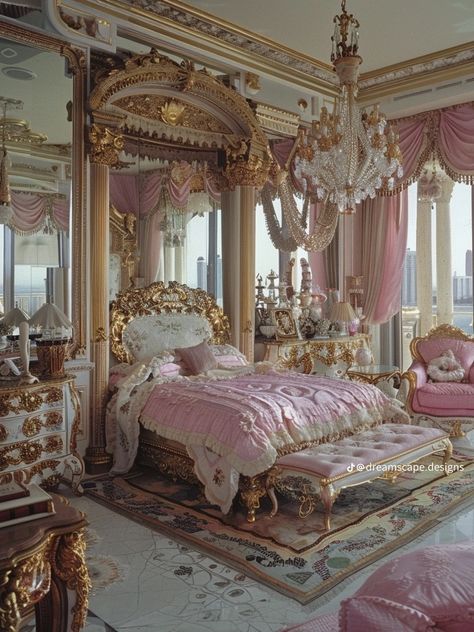 Old Money Bedroom Aesthetic Pink, Princess Style Bedroom, Royal Pink Bedroom, Aesthetic Secret Room, Royal Princess Bedroom, Princess Room Royal, Aphrodite Bedroom, Royal Bedroom Princesses, Royal Bedroom Aesthetic