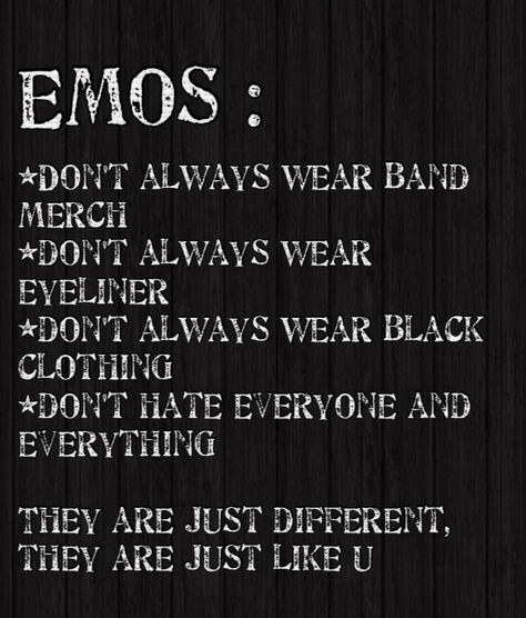 Don't believe what u see, cause sometimes the music they listen to doesn't mean they are a total emo 🤔 Emo Meaning, How To Be Emo, Comfort Videos, Outfit Tutorial, Emo Outfit, Emo Music, Tomboy Style Outfits, Like U, Band Merch