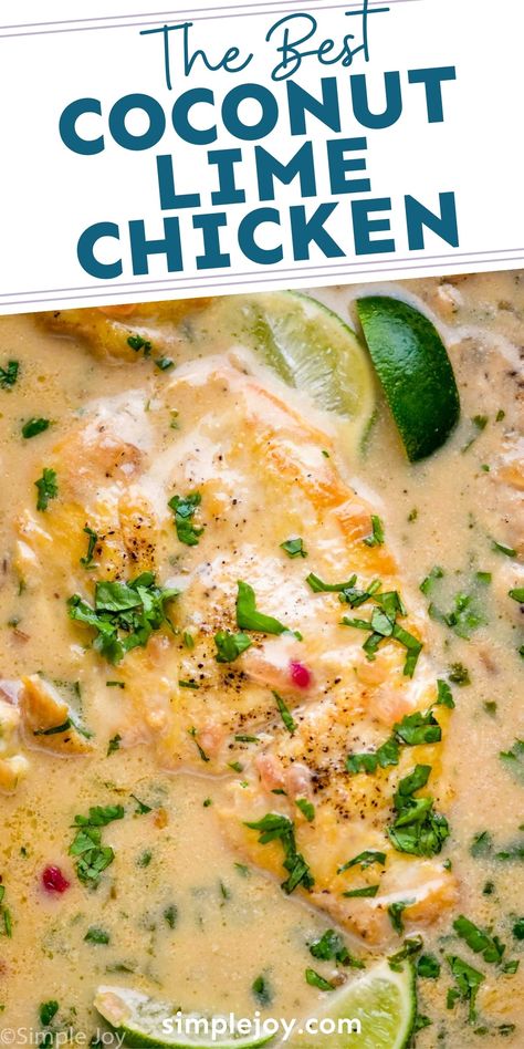 Coconut Lime Chicken is an easy one pot recipe that is full of delicious flavor. Your family will love this fantastic dinner recipe. Coconut Lime Chicken, Lime Recipes, Chicken Entrees, Coconut Chicken, Easy Chicken Dinner Recipes, Chicken Main Dishes, Dinner Entrees, Lime Chicken, Chicken Recipes Casserole