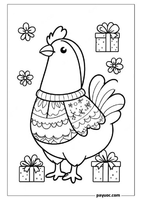 25+ Christmas Chicken Coloring Pages (FREE PDFs) Chicken Coloring Pages, Chicken Coloring, Christmas Chicken, Christmas Download, Bird Coloring Pages, Christmas Bird, Jolly Santa, Christmas Coloring, Christmas Coloring Pages