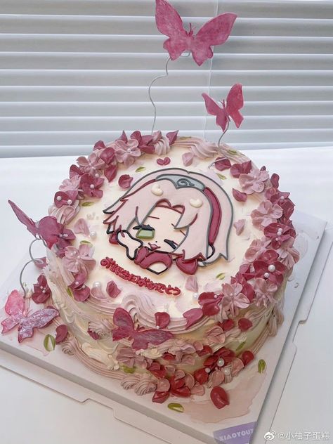 Kawaii Deserts, Sakura Cake, Anime Cake, Diy Hair Care, Pretty Birthday Cakes, Sakura And Sasuke, Piece Of Cakes, Pretty Cakes, Sakura Haruno