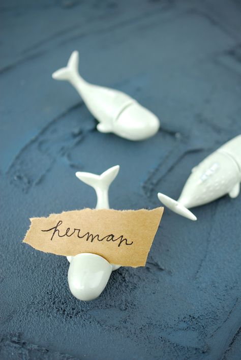 Whale place card holders. For a  beach wedding. Or any old time, really. Clay Dishes, Whale Theme, Ceramic Wedding, Paper Lantern Lights, Homemade Clay, Place Card Holder, Rustic Centerpieces, Time Limit, Paper Lantern