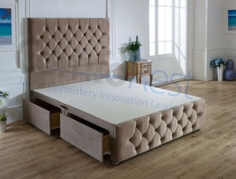 amfurniture.co.uk Find many great new & used options and get the best deals for PLUSH VELVET CHESTERFIELD DIVAN BED + Luxury 54” HEADBOARD - MADE IN UK at the best online prices at eBay! Free delivery for many products! Bed Base Cover, Velvet Chesterfield, Bed Bases, Colorful Headboard, Winged Headboard, Castor Wheels, Upholstery Bed, Ottoman Storage Bed, Slip Top