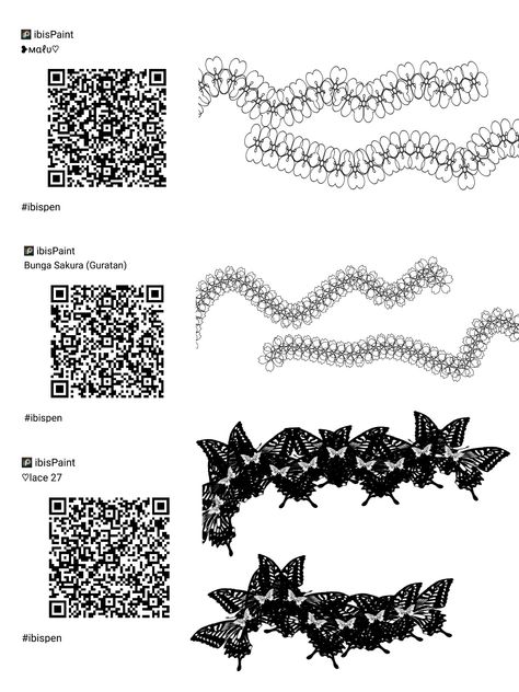 Ibis Paint Brush Clothes Pattern, Stocking Brush Ibis Paint, Ibis Paint Lace Brush Qr Code, Ruffle Brush Ibis Paint, Pearl Brush Ibis Paint, Ibis Paint Lace Brush, Rope Brush Ibis Paint, Ibis Paint Brush Code Lace, Lace Ibis Paint Brush