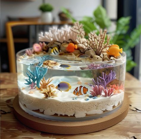 Mail - Shelly dvsdv - Outlook Aquarium Cake Ideas, Jelly Art Cake, Jelly Cake Art, Aquarium Cake, Gelatin Cake, Jelly Cakes, Gelatin Art, Fiesta Cake, Ocean Cakes