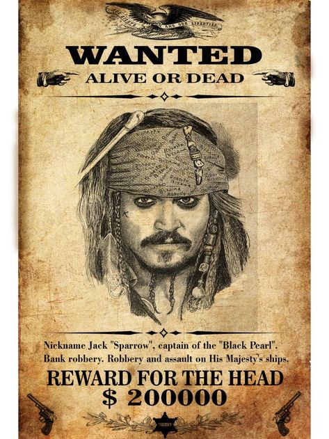 The "WANTED" card is dedicated to the era of the Wild West. Made by hand and released in a limited edition. Wanted Poster Jack Sparrow, Wanted Jack Sparrow Poster, Wanted Pirate Poster, Jack Sparrow Wanted Poster, Pirate Wanted Poster, Jack Sparrow Poster, Pirate Ship Art, Pirate Photo, Pirate Movies