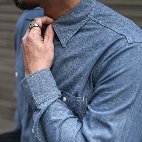 Just found this amazing item on AliExpress. Check it out! AU$80.99 | Non Stock Classic Chambray Shirt Spring Men's Two-Pocket Workshirt Light Blue Chambray Fabric, Chambray Shirt, Spring Shirts, Work Shirts, Chambray, Mens Long Sleeve, Light Blue, Blue, Fabric