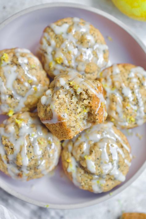 Fluffy Healthy Lemon Poppyseed Muffins (with Lemon Glaze!) - Hummusapien Healthy Lemon Poppyseed Muffins, Easy Vegan Lasagna, Dairy Free Lasagna, Poppyseed Muffins, Muffin Flavors, Tofu Ricotta, Vegan Lasagna, Poppy Seed Muffins, Lemon Blueberry Muffins