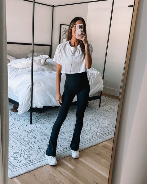 click the link to shop this cute athleisure look from lululemon! flares are right on trend & aligns are so comfy! #fashion #ootd #womensclothing #fitness #fitnessmotivation #workout Lululemon Flares, Lululemon Mini Flare, Flare Outfit, Lululemon Outfits, Body Suit Outfits, Lululemon Align, Comfy Fashion, Crop Tee, Pants Outfit