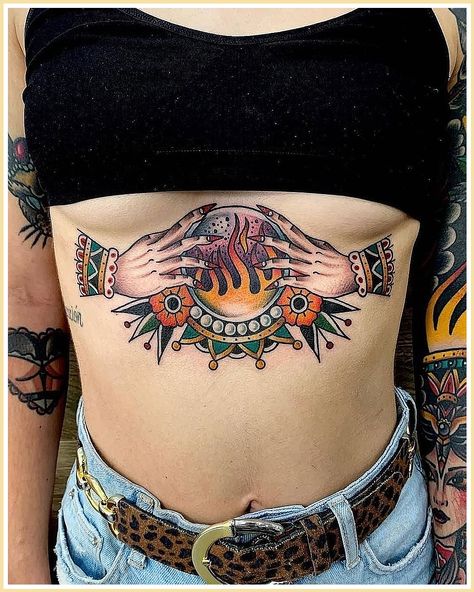 Tattoo Style - Yes, I Want It! Isn't that what you are searching for? Visit now for more details. Tattoos For Women On Thigh, Old School Tattoos, Belly Tattoo, Stomach Tattoos, Arrow Tattoo, Sternum Tattoo, Sopot, Halloween Tattoos, Dope Tattoos