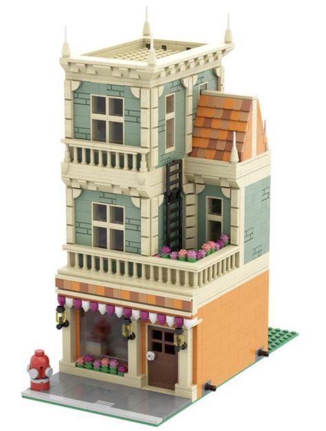 Cute Lego House, Aesthetic Lego Builds, Lego Mall, Lego Townhouse, Lego Town Ideas, Lego City Layout, Lego Apartment, Lego City Ideas, Lego Master Builder