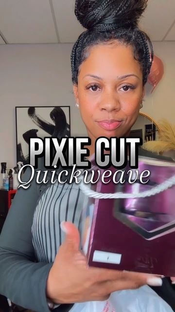 Short Long Pixie Haircut, Pixie Haircut For Black Women Outfit, Tara Hair Quick Weave, Short Hairstyles Quick Weave, Short Weave Hairstyles 27 Piece, Quick Weave Short Pixie Cut Black Women, Short Style Quick Weave, Tara Hair Weave Hairstyles, Short Mullet Quick Weave