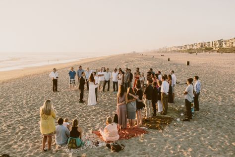 casual cozy beach wedding | www.GinaAndRyan.com Wedding Ceremony Readings, Small Beach Weddings, Simple Beach Wedding, Casual Beach Wedding, Wedding Beach Ceremony, Beach Wedding Photography, Photography Backgrounds, Beach Ceremony, Beach Bride