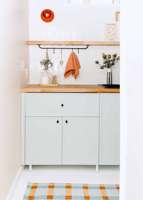 Budget-Friendly DIYs Abound in This Laundry Room Renovation Simple Mid Century Modern, Mid Century Modern Sconces, Flushmount Ceiling Light, Budget Remodel, Basement Laundry Room, Dream Laundry Room, White Ceramic Tiles, Laundry Room Renovation, Sazerac