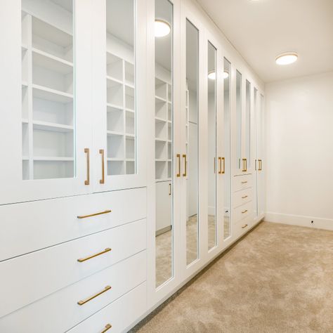 Custom Closet Cabinets Custom Closet Cabinets, Closet Storage Solutions, Custom Closet Storage, Beige Bedroom Decor, Cabinet Storage Solutions, Lily Ann Cabinets, Storage Solutions Closet, Beautiful Closets, Closet Renovation