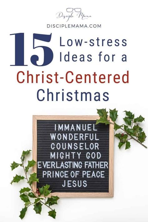 You CAN keep Christmas focused on Jesus this year with these thoughtful and low-stress ideas. Help your kids have a Christ-centered holiday season with these family discipleship ideas for keeping Christ in Christmas. #christmas #advent #reasonfortheseason Christ In Christmas Ideas, Christmas Sermon Ideas, Christ Centered Christmas Activities, Keeping Christ In Christmas, Jesus In Christmas, Advent Christmas Tree, Christ Christmas Decor, Christian Christmas Decor Ideas, Advent Christmas Ideas