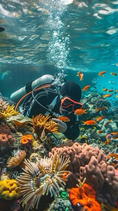 Image Credit: @StockCake Coral Reef Aesthetic, Scuba Photography, Scuba Diving Aesthetic, Tubbataha Reef, Diving Aesthetic, Under Water World, Fish Underwater, Tropical Water, Scuba Diving Photography