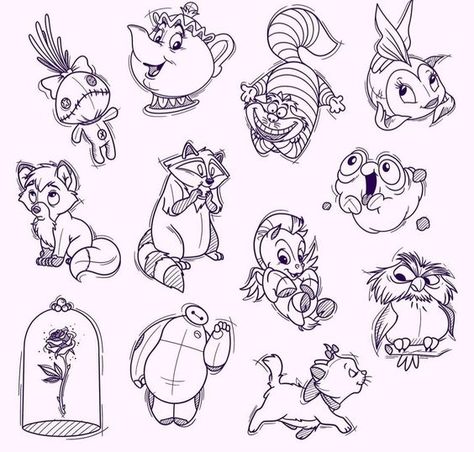 90s Disney Tattoos, Disney Character Outlines, 90s Cartoon Flash Tattoo, Cartoon Tattoos Disney, Disney Sidekicks Tattoo, Disney Flashsheets Tattoo, Flash Tattoo Disney, Disney Character Tattoos, Disney Tattoo Designs