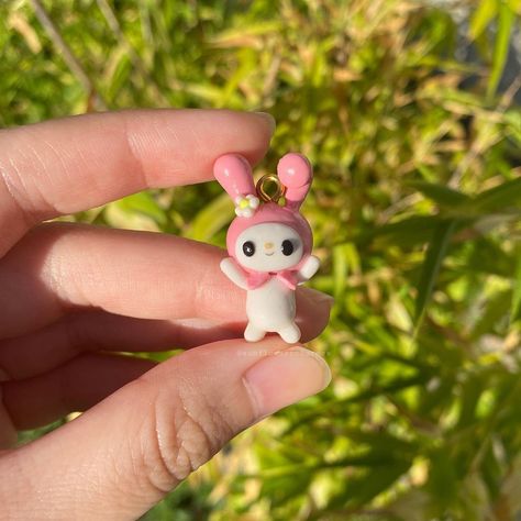 Kuromi Clay, How To Make Kuromi Clay, Kuromi Clay Art, Kuromi Figure Clay, My Melody Polymer Clay, Mini Ornaments, General Crafts, Clay Figures, Clay Art Projects